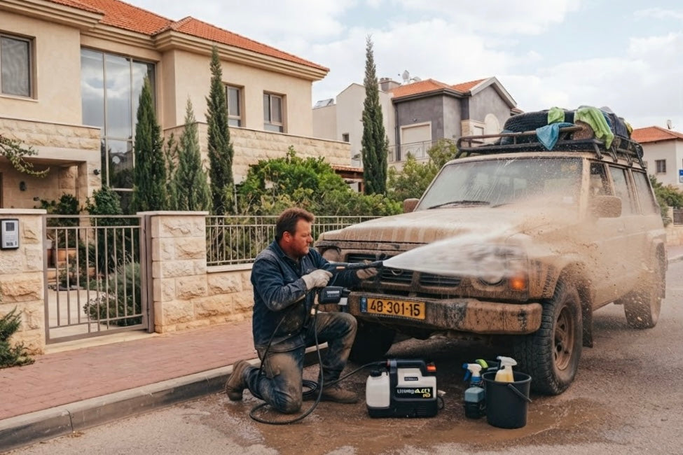 גרניק נייד: המדריך המלא לשטיפת רכב בלי ברז ובלי חשמל
