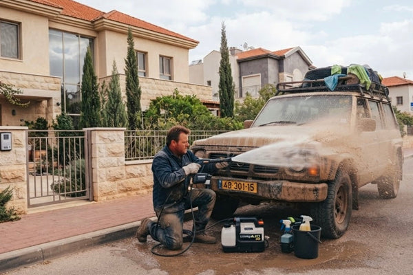 גרניק נייד: המדריך המלא לשטיפת רכב בלי ברז ובלי חשמל