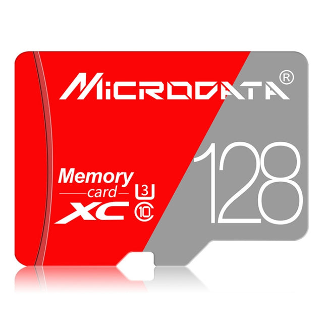 MICRODATA 128GB Class10 Red and Grey TF Memory Card, 128GB