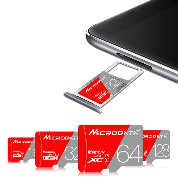 MICRODATA 128GB Class10 Red and Grey TF Memory Card, 128GB
