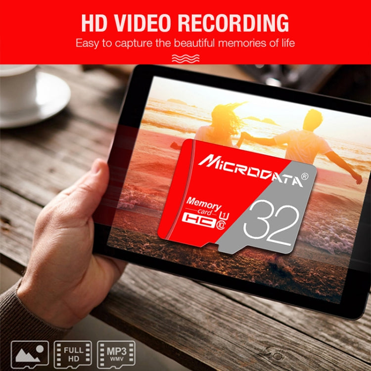 MICRODATA 128GB Class10 Red and Grey TF Memory Card, 128GB