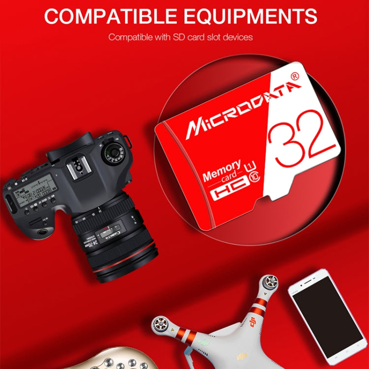 MICRODATA 16GB High Speed U1 Red and White TF Memory Card, 16GB
