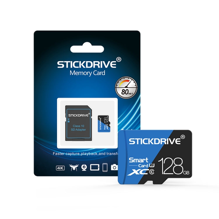 STICKDRIVE 128GB High Speed U3 Blue and Black TF Memory Card, 128GB