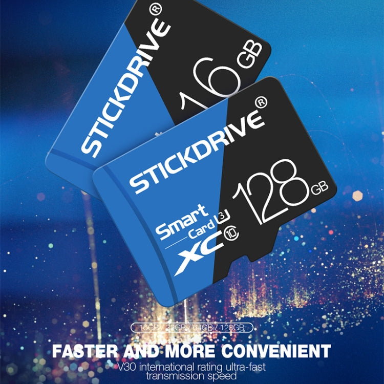 STICKDRIVE 128GB High Speed U3 Blue and Black TF Memory Card, 128GB