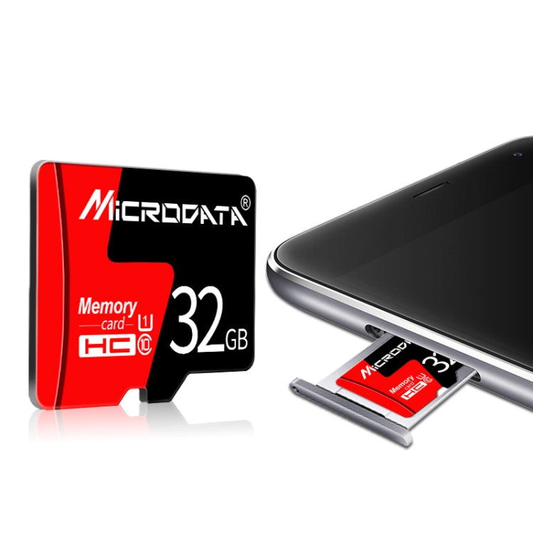 MICRODATA 32GB U1 Red and Black TF Memory Card, 32GB