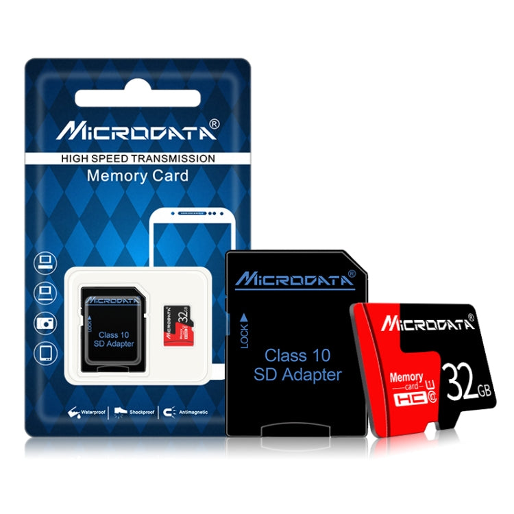 MICRODATA 32GB U1 Red and Black TF Memory Card, 32GB