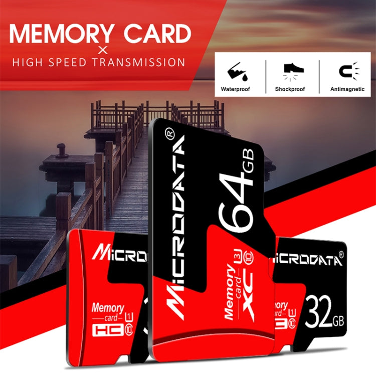 MICRODATA 32GB U1 Red and Black TF Memory Card, 32GB