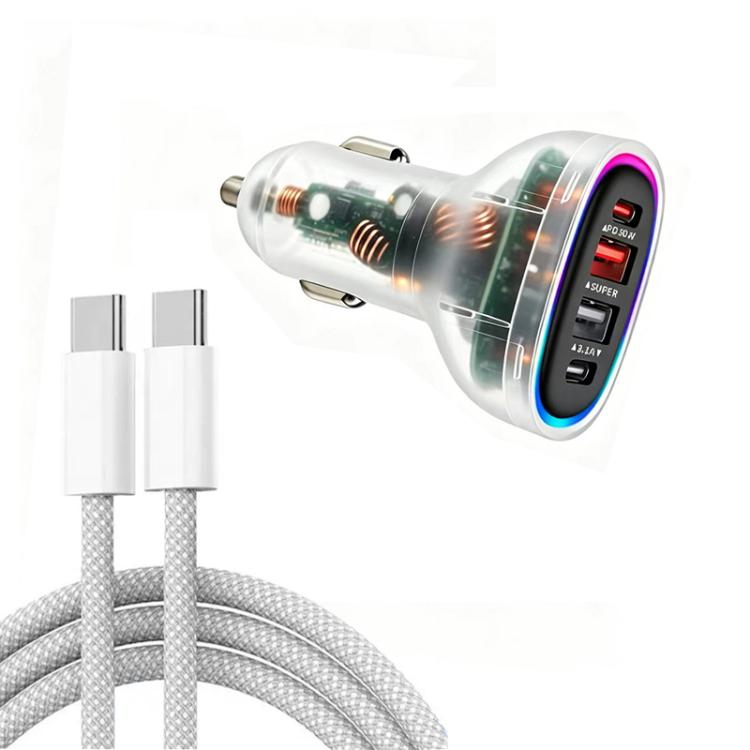מטען לרכב 75W עם 4 יציאות