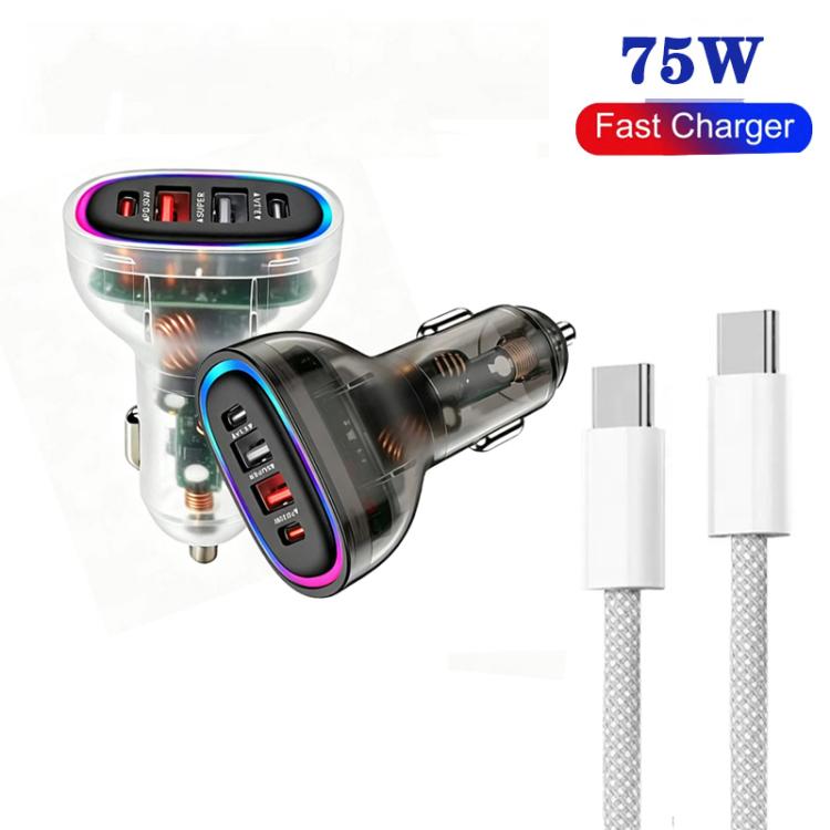 מטען לרכב 75W עם 4 יציאות